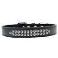 Unconditional Love Two Row Clear Crystal Dog CollarBlack Size 12 UN756500